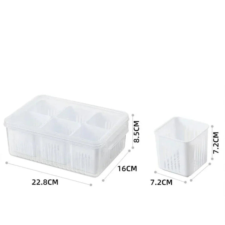 Moisture Control Refrigerator Storage Container with Stackable Tray