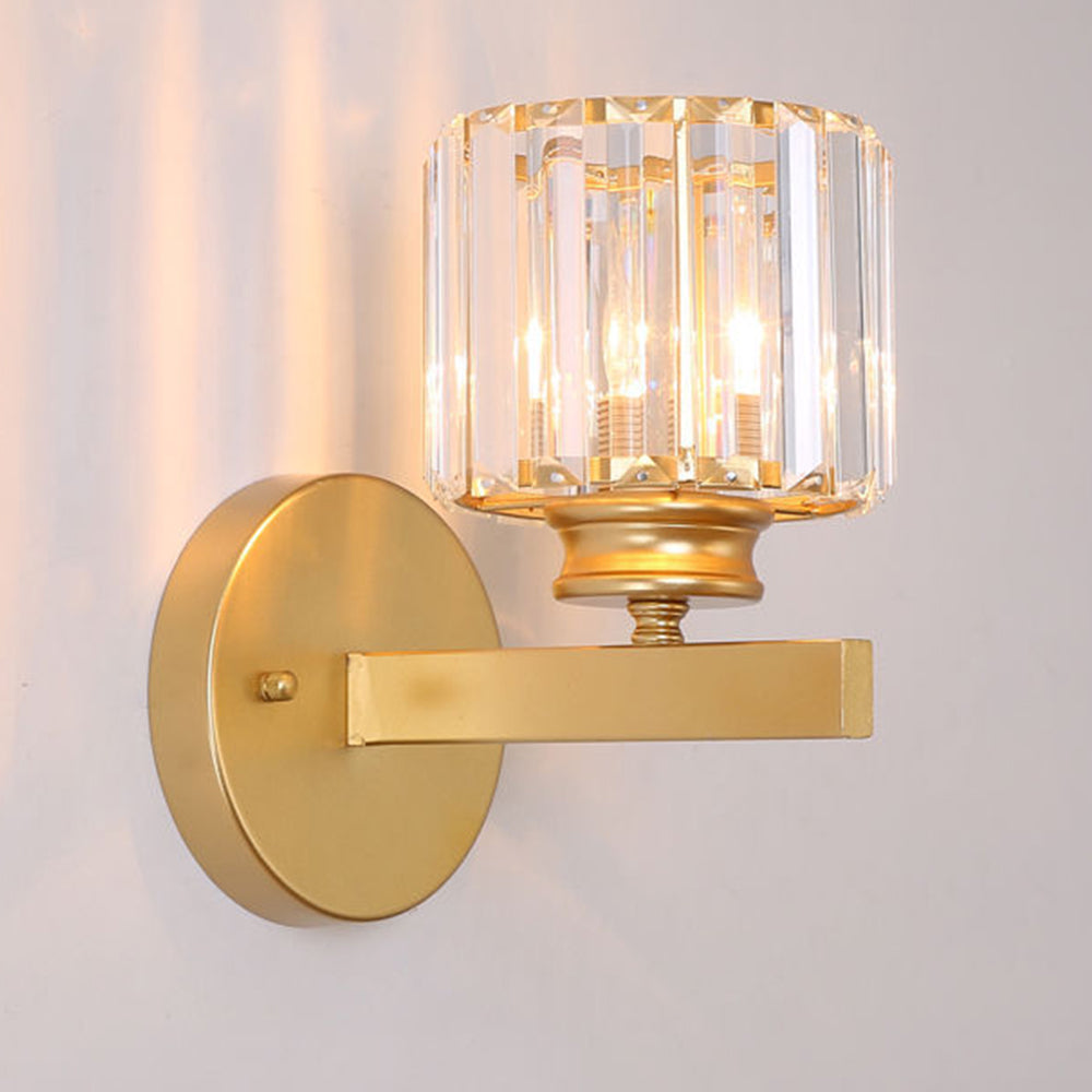 Modern Glass and Iron Wall Sconce Light Fixture