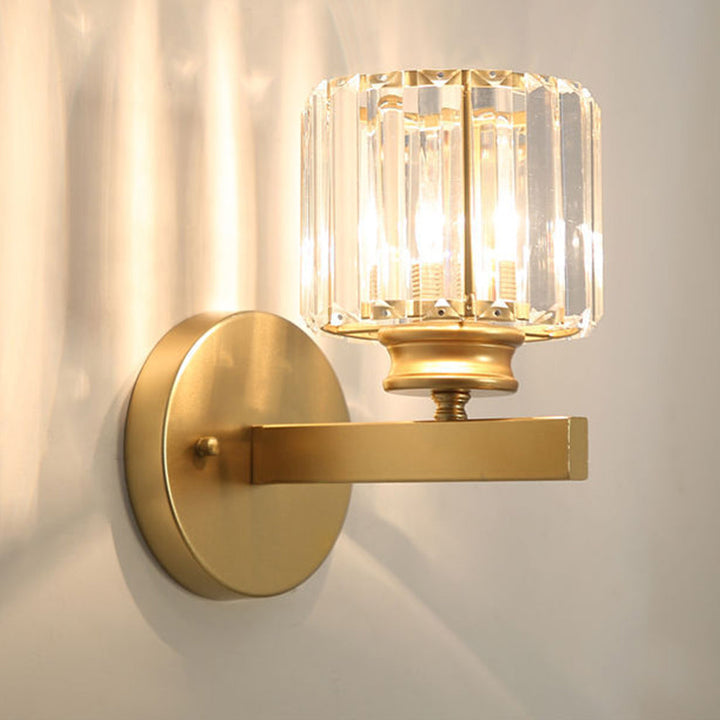 Modern Glass and Iron Wall Sconce Light Fixture