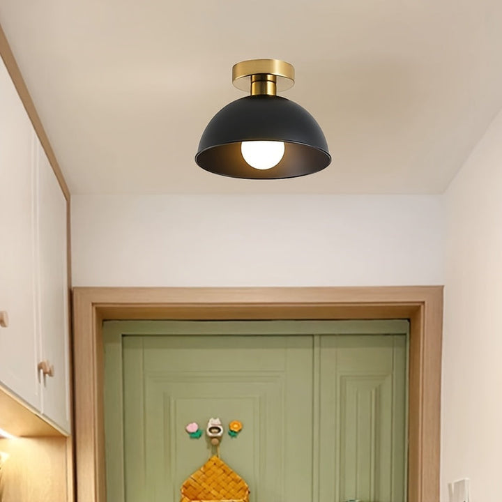 Contemporary Semi-Flush Ceiling Light Fixture | Matte Metal Design