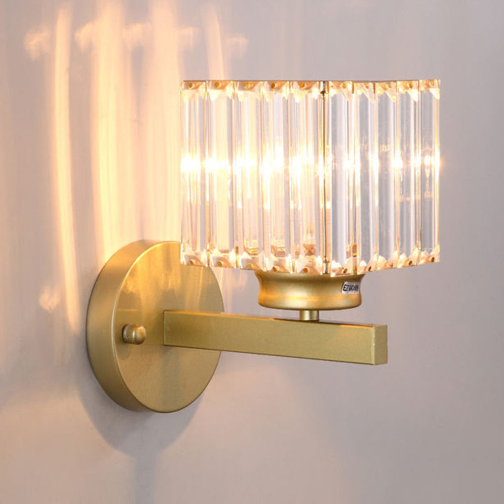 Modern Glass and Iron Wall Sconce Light Fixture
