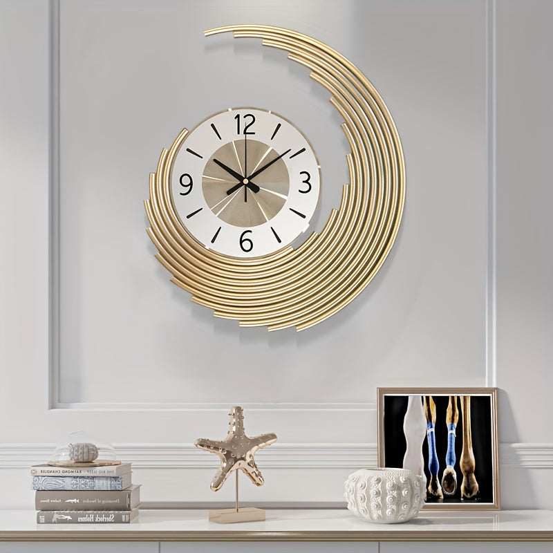 Contemporary 3D Metal Wall Clock | Silent Quartz Decorative Timepiece