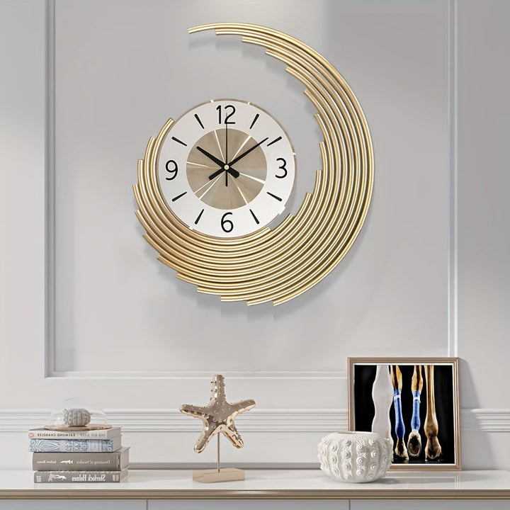 Contemporary 3D Metal Wall Clock | Silent Quartz Decorative Timepiece