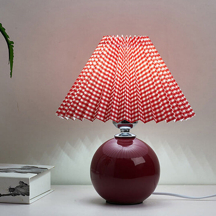 Nordic Minimalist Ceramic Table Lamp Pleated Shade 1-Light-Orizon Depot