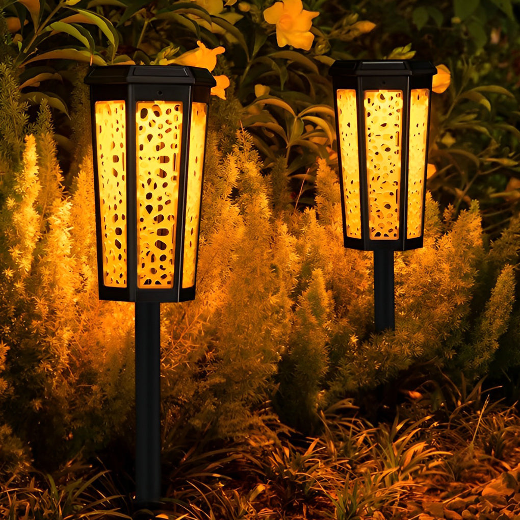Hexagon Hollow Outdoor Solar Pathway Light - Waterproof Landscape Lighting