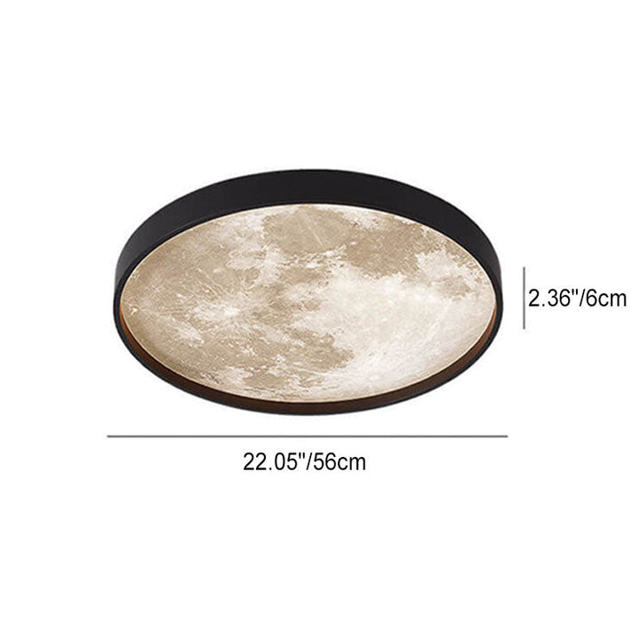 Nordic Minimalist Moon Shape Round LED Ceiling Lamp-Orizon Depot