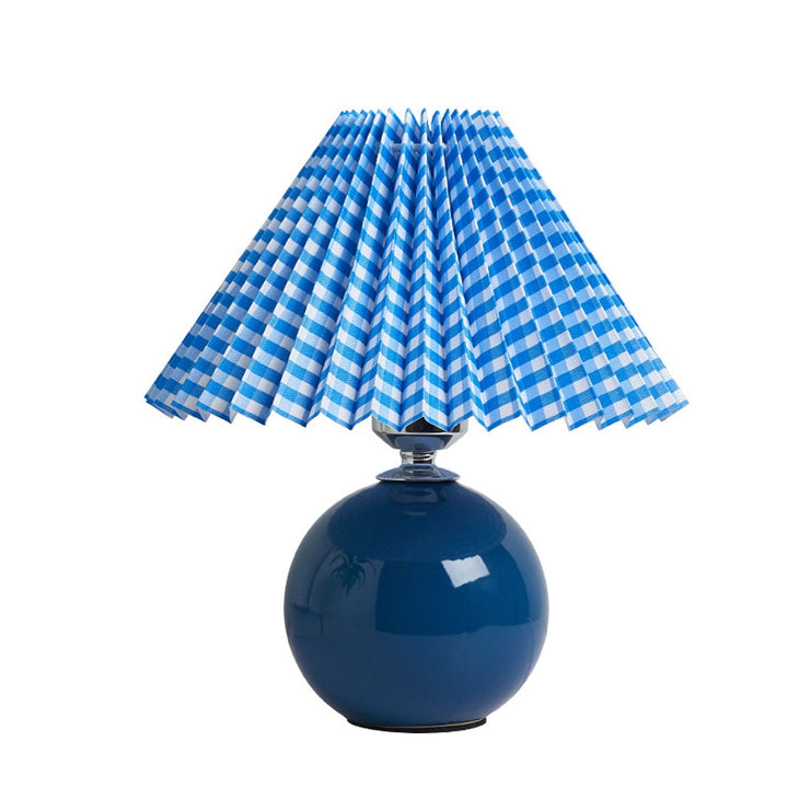 Nordic Minimalist Ceramic Table Lamp Pleated Shade 1-Light-Orizon Depot