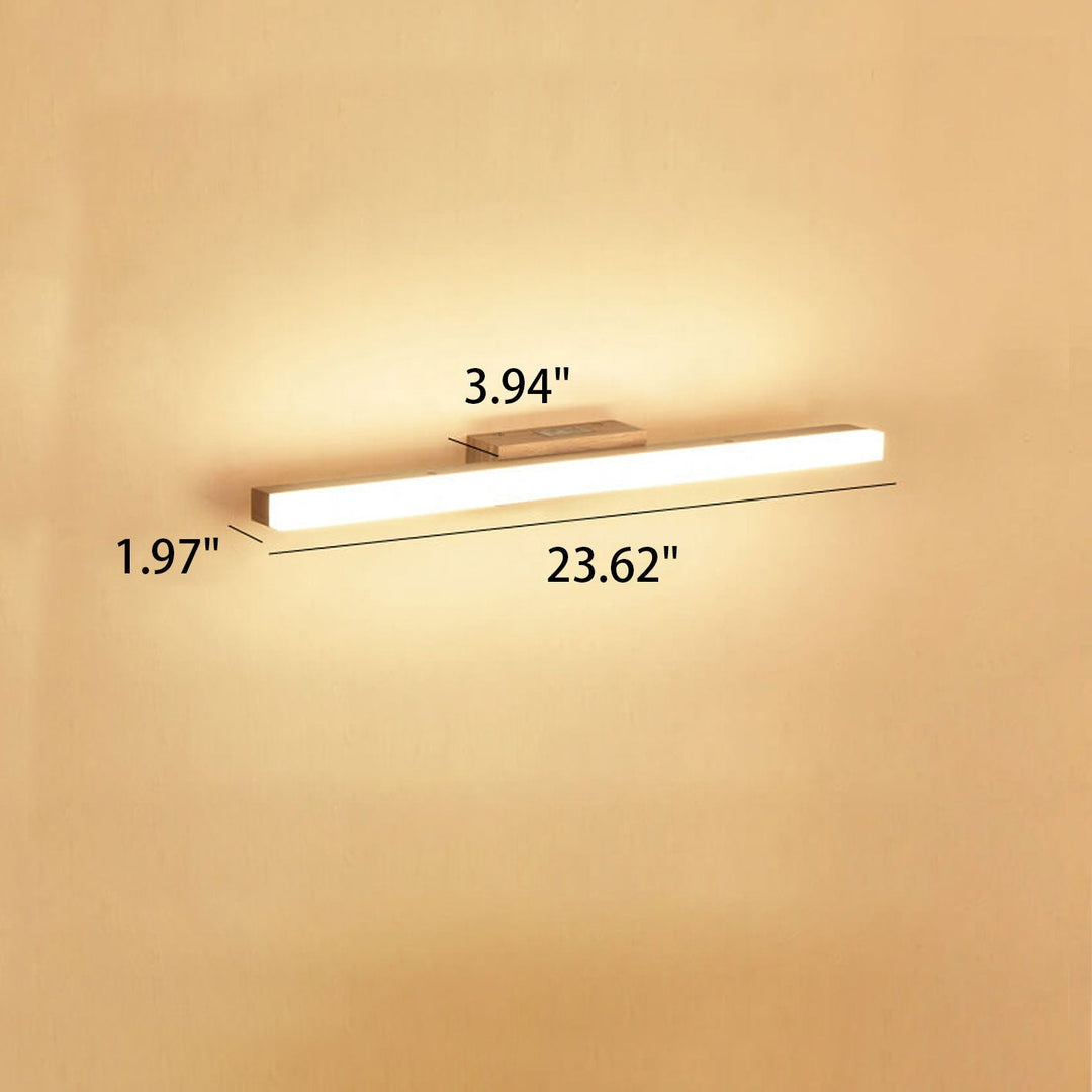 Nordic Minimalist Wooden Linear LED Vanity Wall Sconce Lamp-Orizon Depot