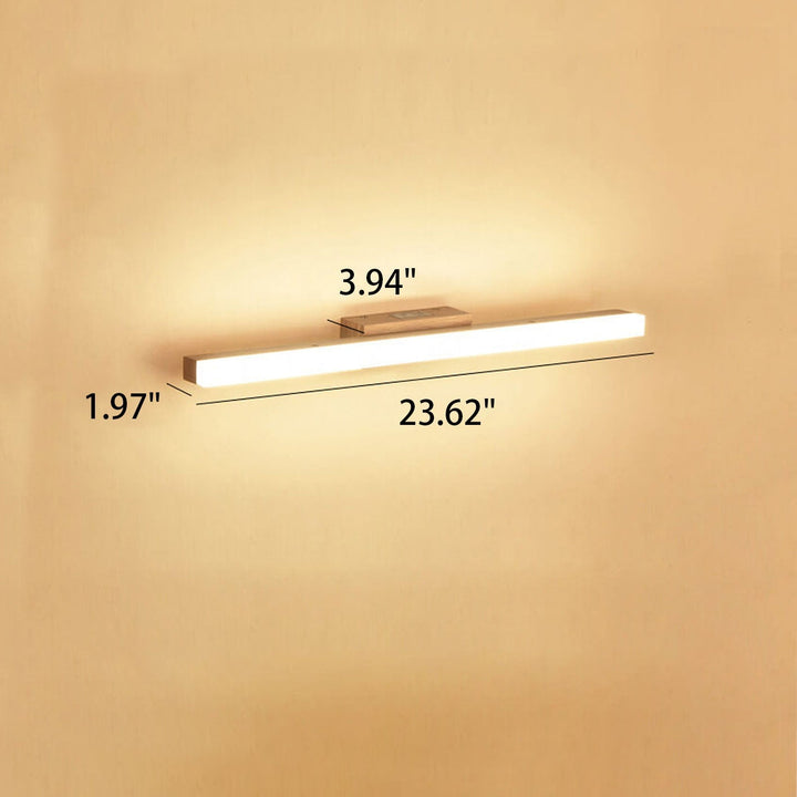 Nordic Minimalist Wooden Linear LED Vanity Wall Sconce Lamp-Orizon Depot