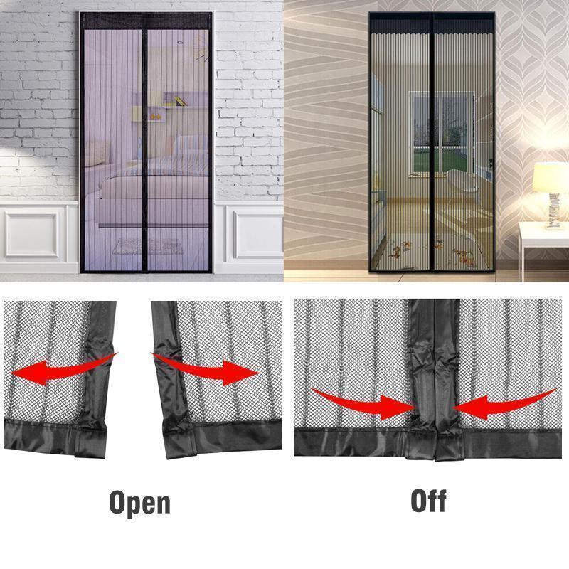 Magnetic Fly Screen Door with Continuous Hook and Loop Fastener-Orizon Depot