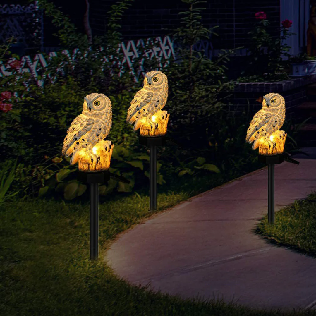 Solar Owl Pathway Stake Light for Garden-Orizon Depot
