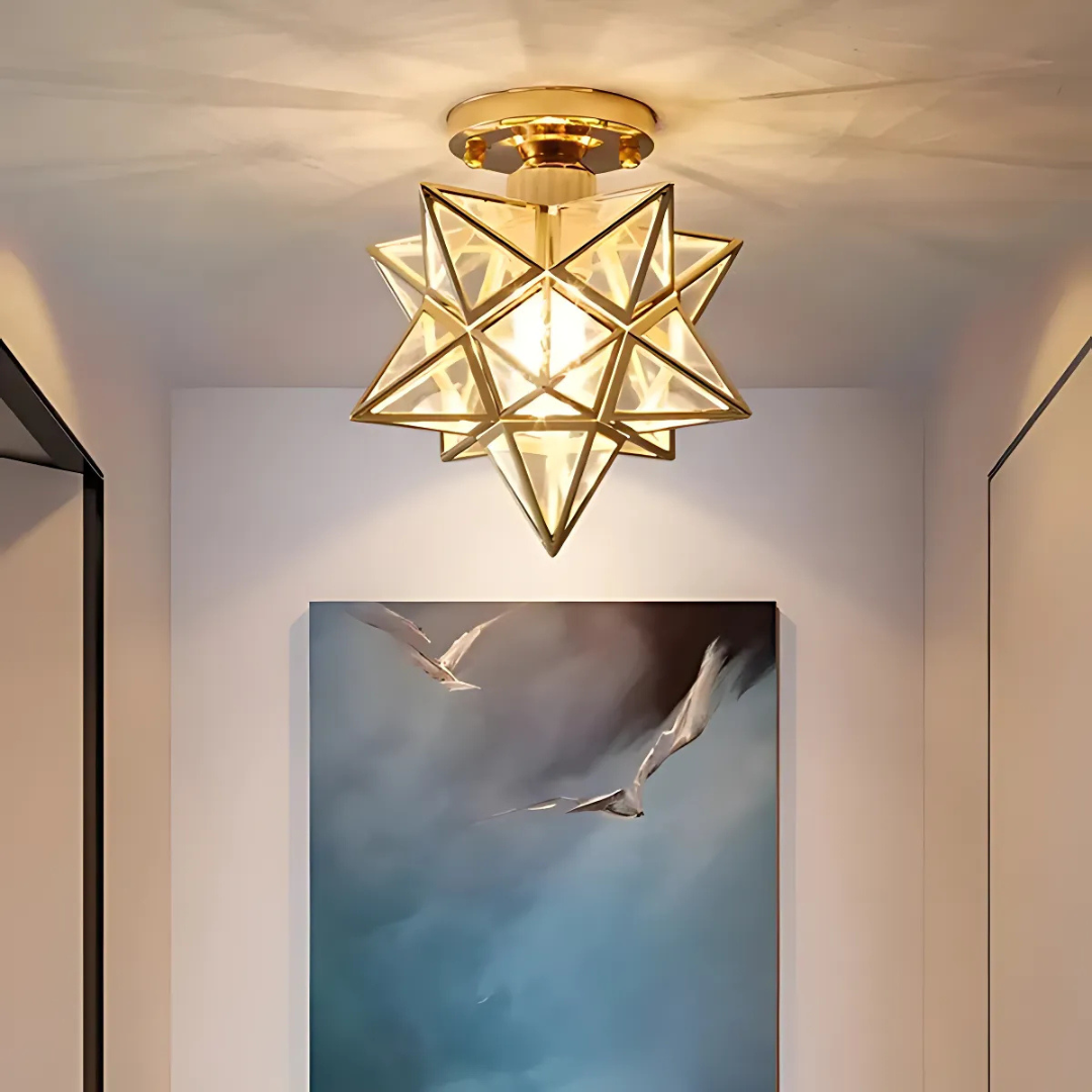 Elegant Geometric LED Ceiling Lamp | Stylish Star Light Fixture