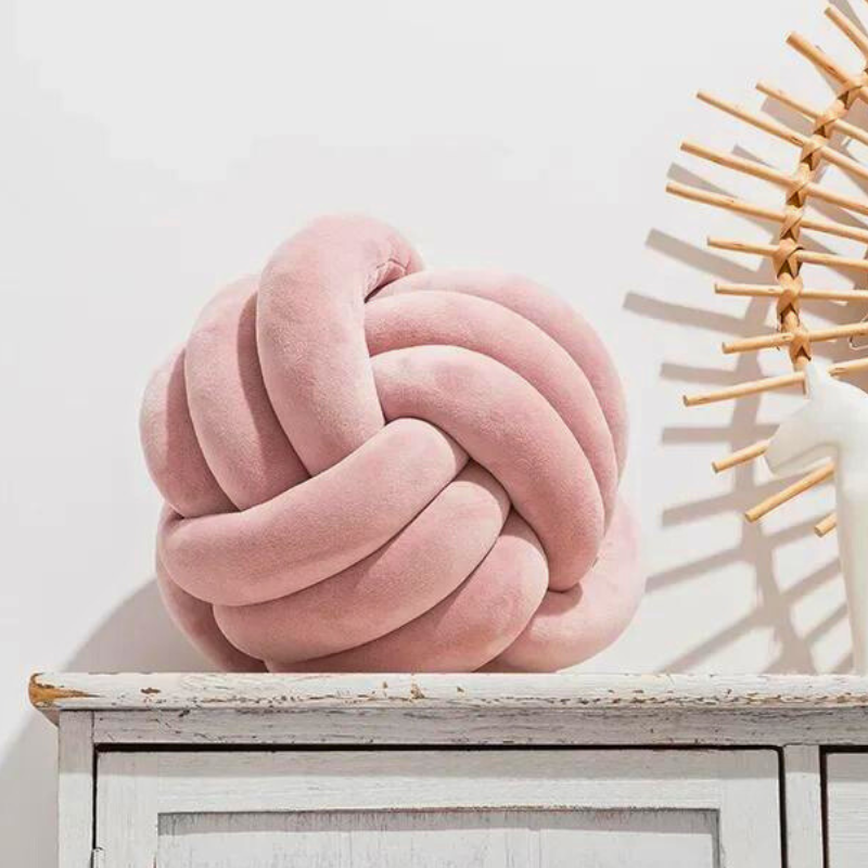 Scandinavian Velvet Knot Cushion for Stylish Home Decor-Orizon Depot