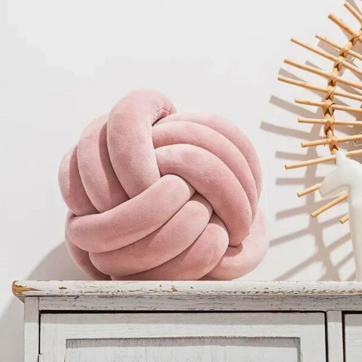 Scandinavian Velvet Knot Cushion for Stylish Home Decor-Orizon Depot