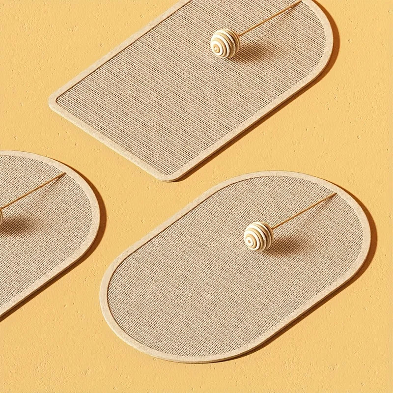 3-in-1 Wall Mounted Cat Scratch Pad Made of Sisal Material