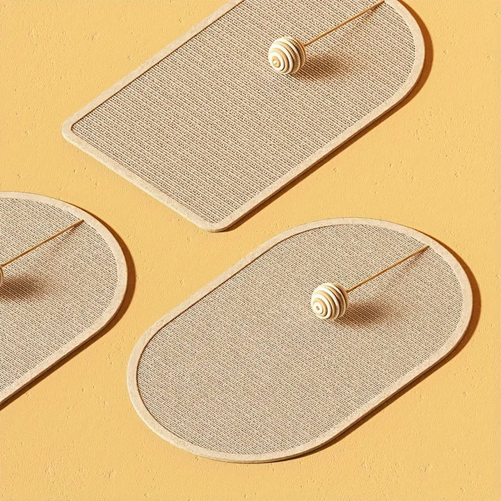 3-in-1 Wall Mounted Cat Scratch Pad Made of Sisal Material
