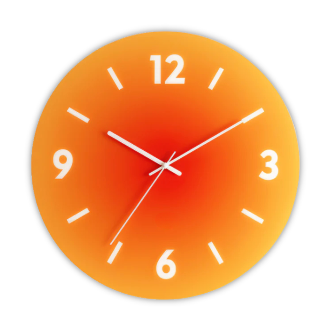 Gradient Design Glass Wall Clock | Contemporary Sunset Style