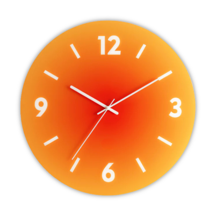 Gradient Design Glass Wall Clock | Contemporary Sunset Style