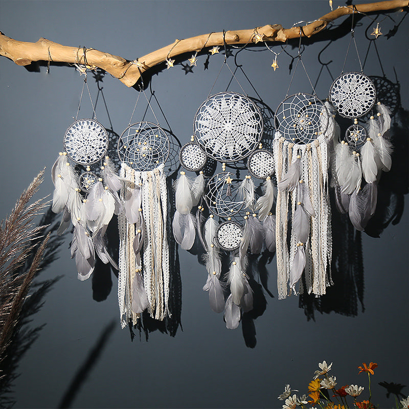 Dream Catcher Moon and Stars Hanging Decor Set (5 Pieces)-Orizon Depot