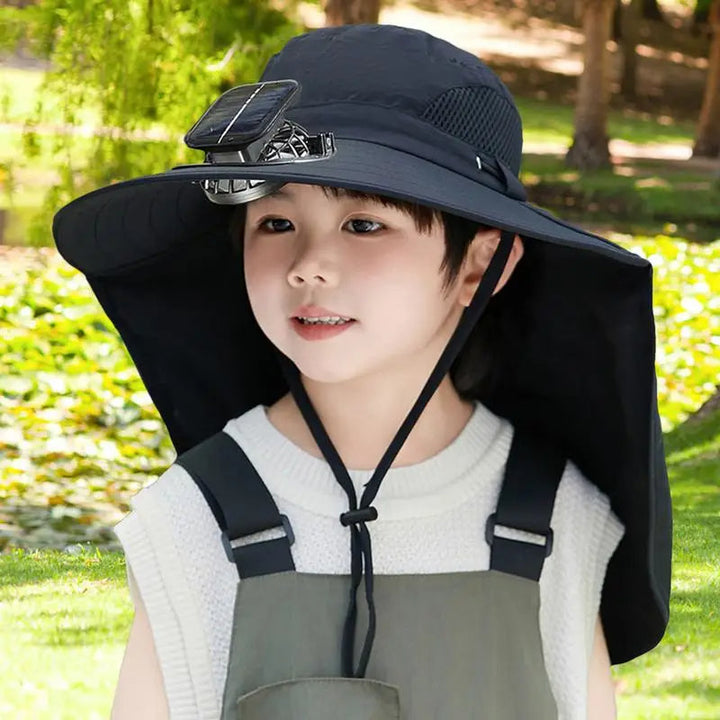 Adjustable Solar Fan Hat for Kids