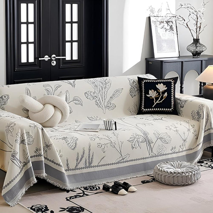 Botanical Elegance Stretch Sofa Cover for Stylish Home Decor-Orizon Depot