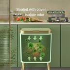 15L Stylish Odour-Sealing Trash Can with Elevated Legs | Modern Waste Bin for Kitchen, Living Room & Bathroom-Orizon Depot