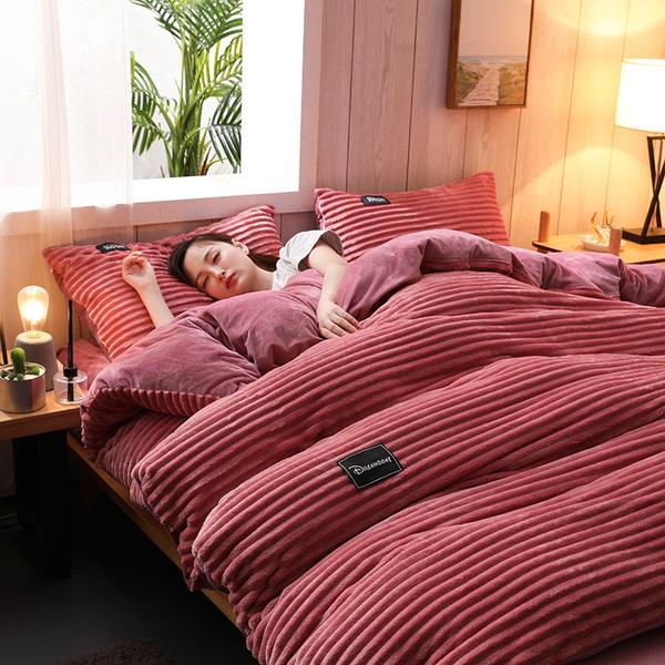 Thickened Corduroy Velvet Bedding Set for Cozy Comfort-Orizon Depot