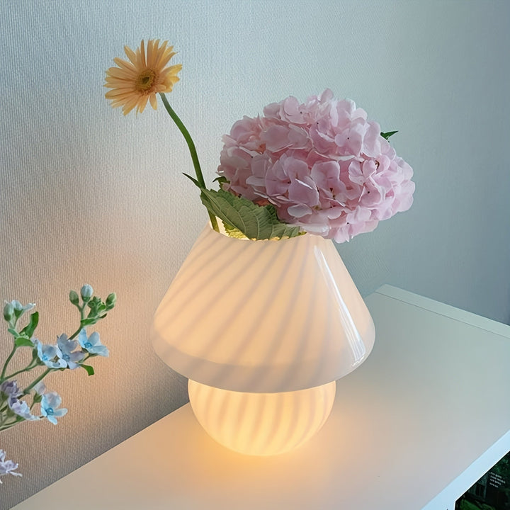 Murano-Style Glass Mushroom Lamp | Dimmable USB Table Light