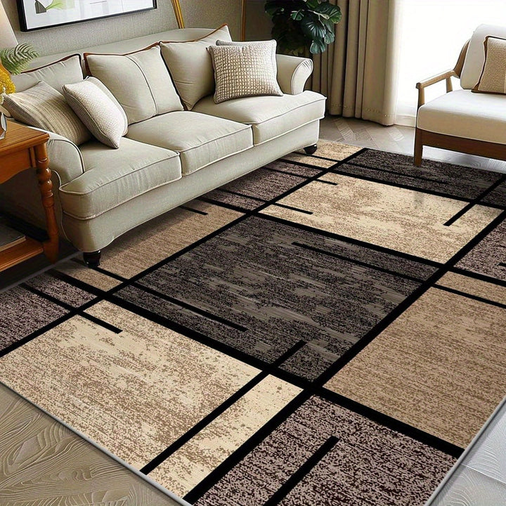 Geometric Elegance Area Rug | Modern Washable Non-Slip Mat