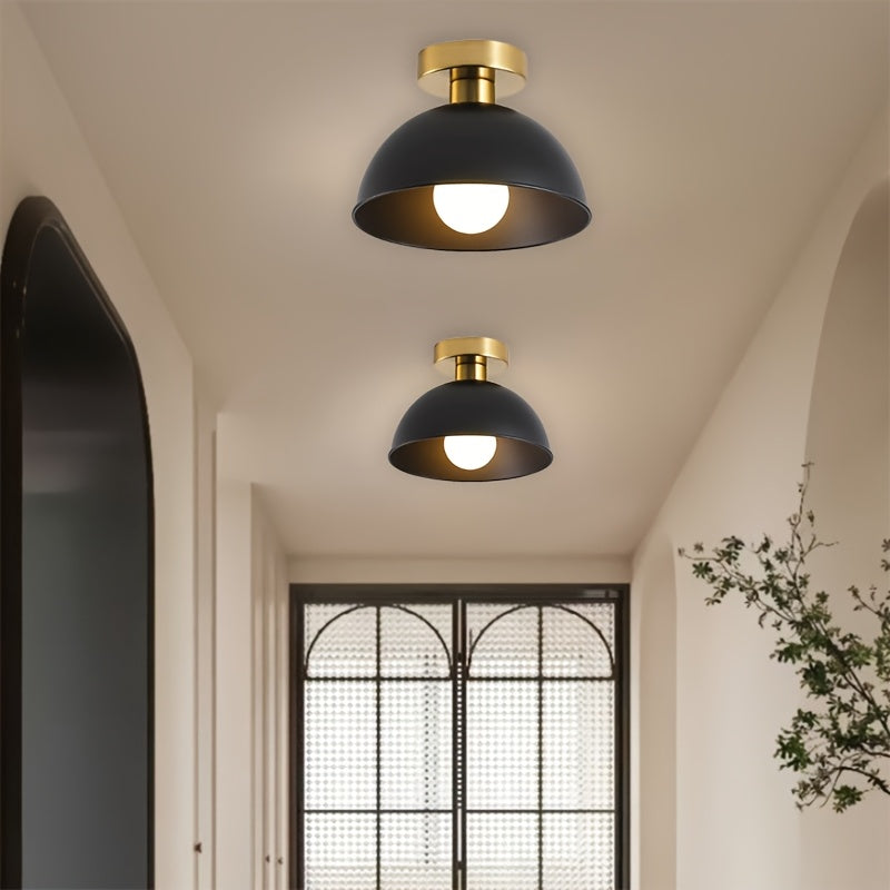 Contemporary Semi-Flush Ceiling Light Fixture | Matte Metal Design