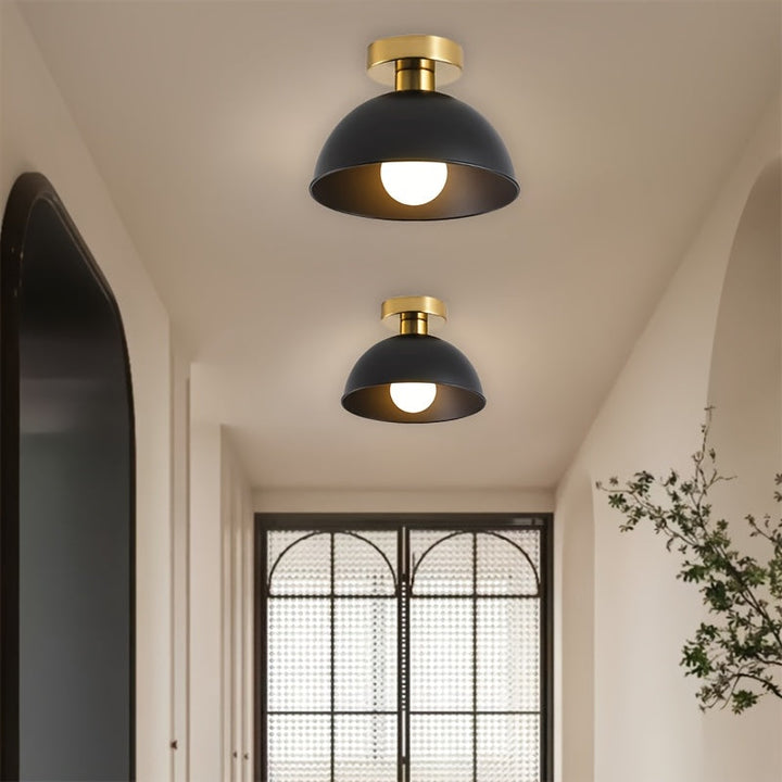 Contemporary Semi-Flush Ceiling Light Fixture | Matte Metal Design