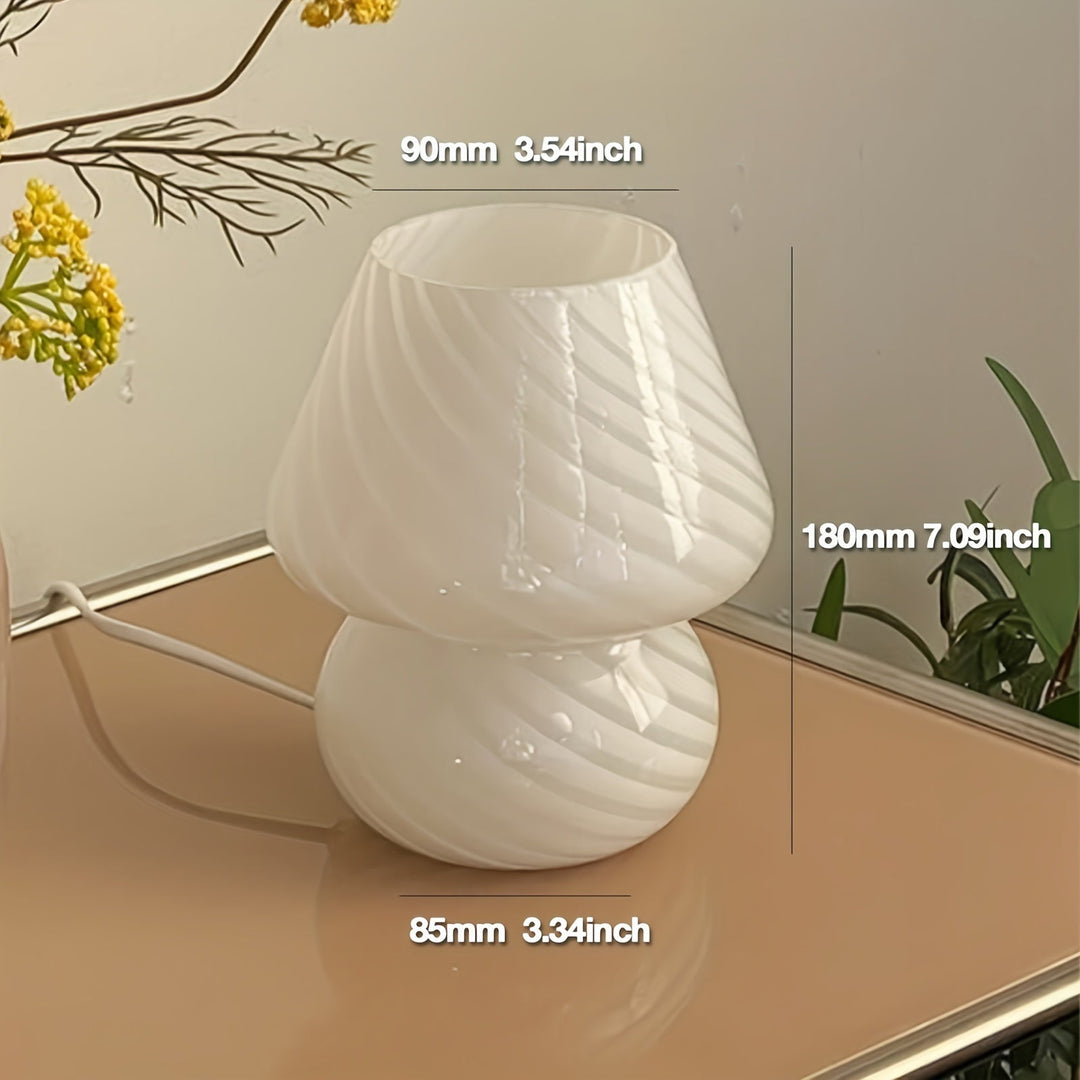 Murano-Style Glass Mushroom Lamp | Dimmable USB Table Light