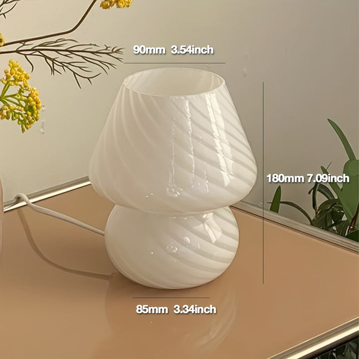 Murano-Style Glass Mushroom Lamp | Dimmable USB Table Light