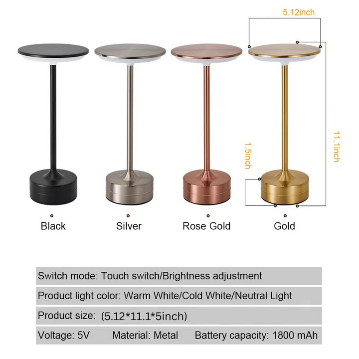 USB Rechargeable LED Touch Sensor Table Lamp-Orizon Depot