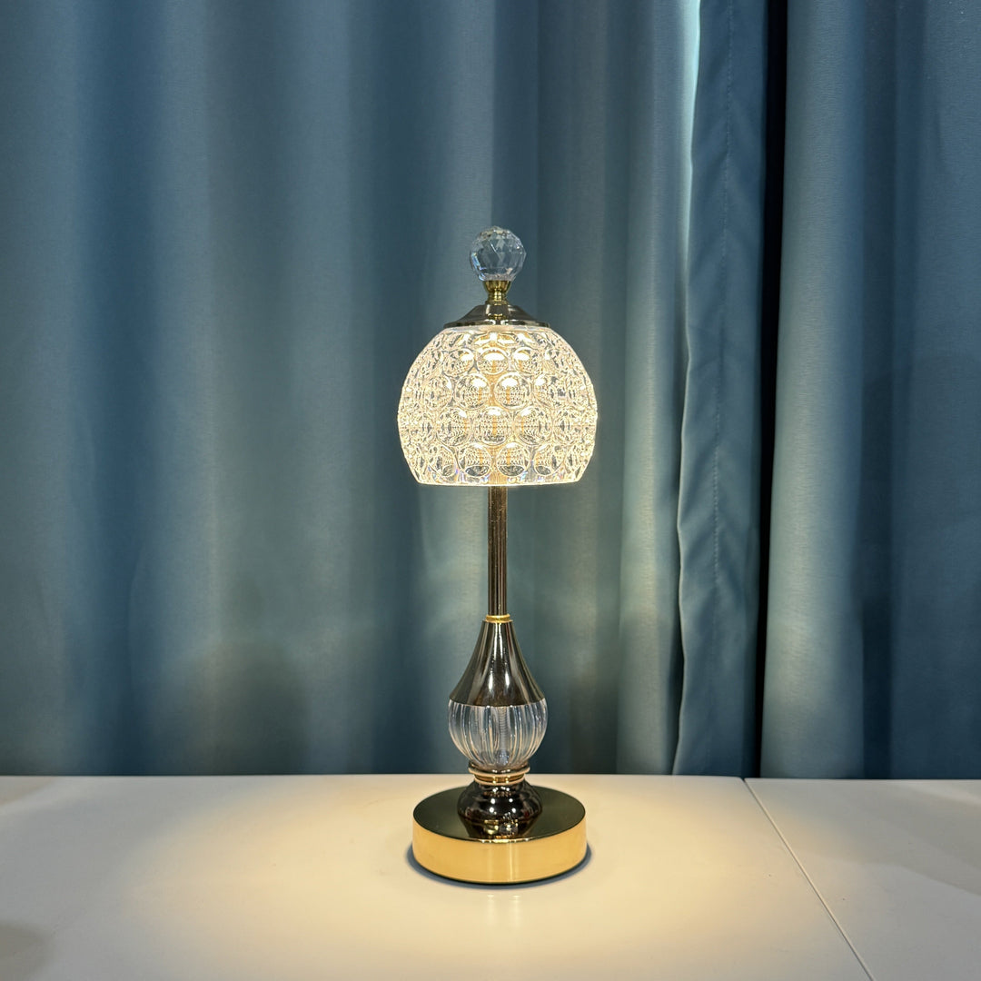 Rechargeable LED Bedside Table Lamp with Crystal Touch Design