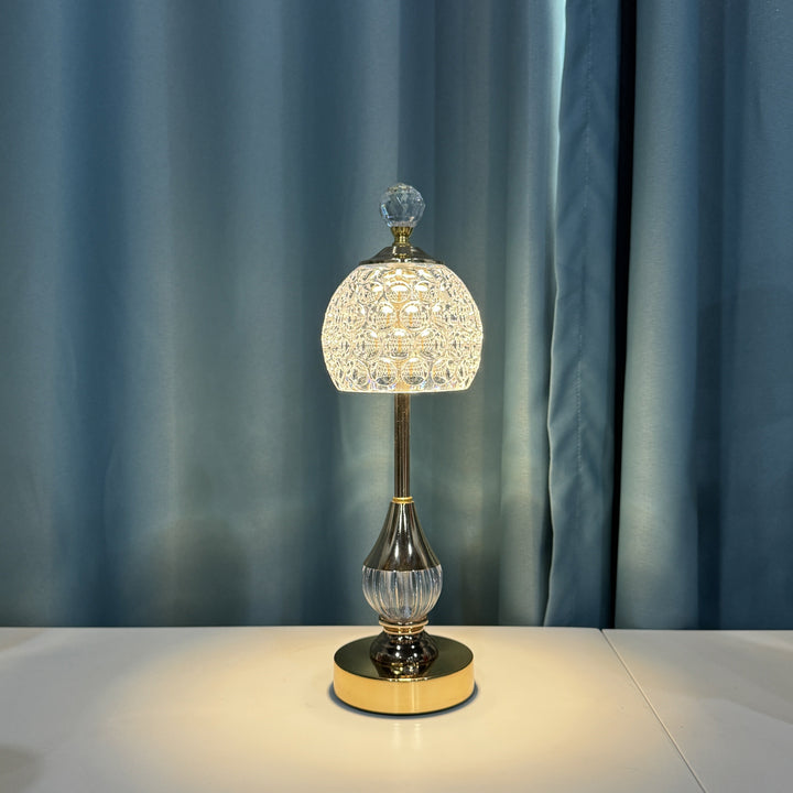 Rechargeable LED Bedside Table Lamp with Crystal Touch Design