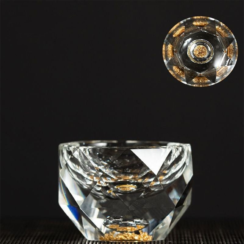 50ml Diamond-Cut Crystal Drinking Glasses for Vodka, Wine, Whiskey-Orizon Depot