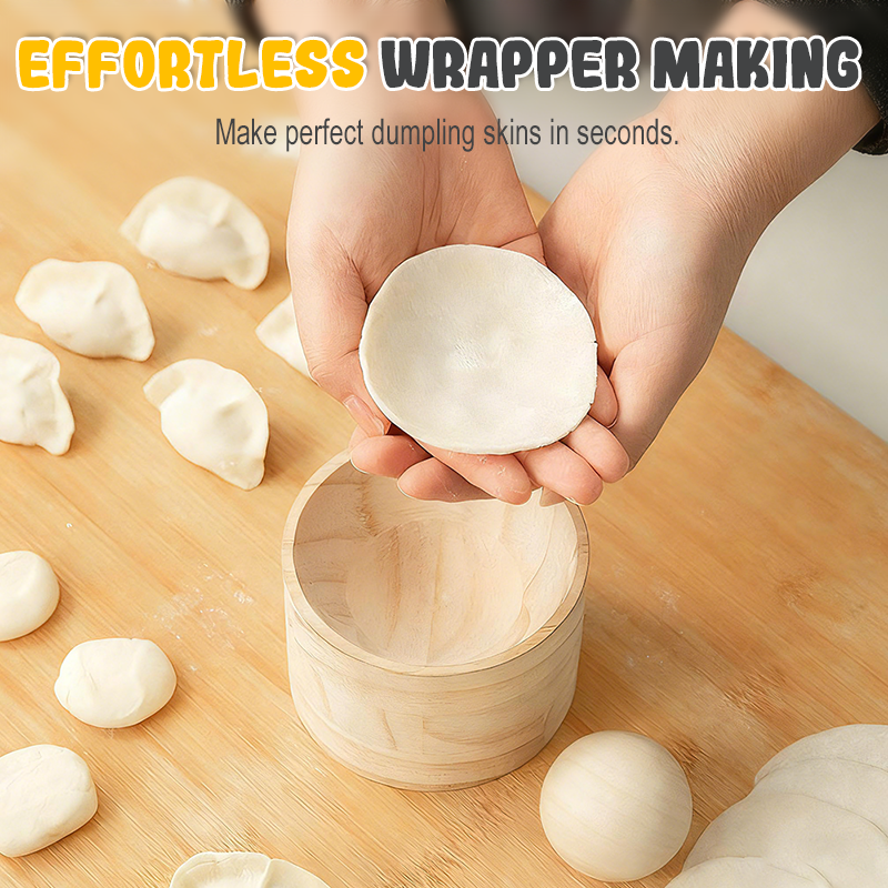 Dumpling Maker | Wooden Dough Press | Non-Stick Surface Tool