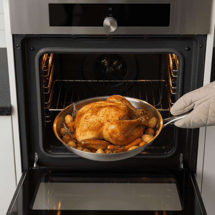 Stainless Steel Non-Coated Searing Pan with Even Heat Distribution