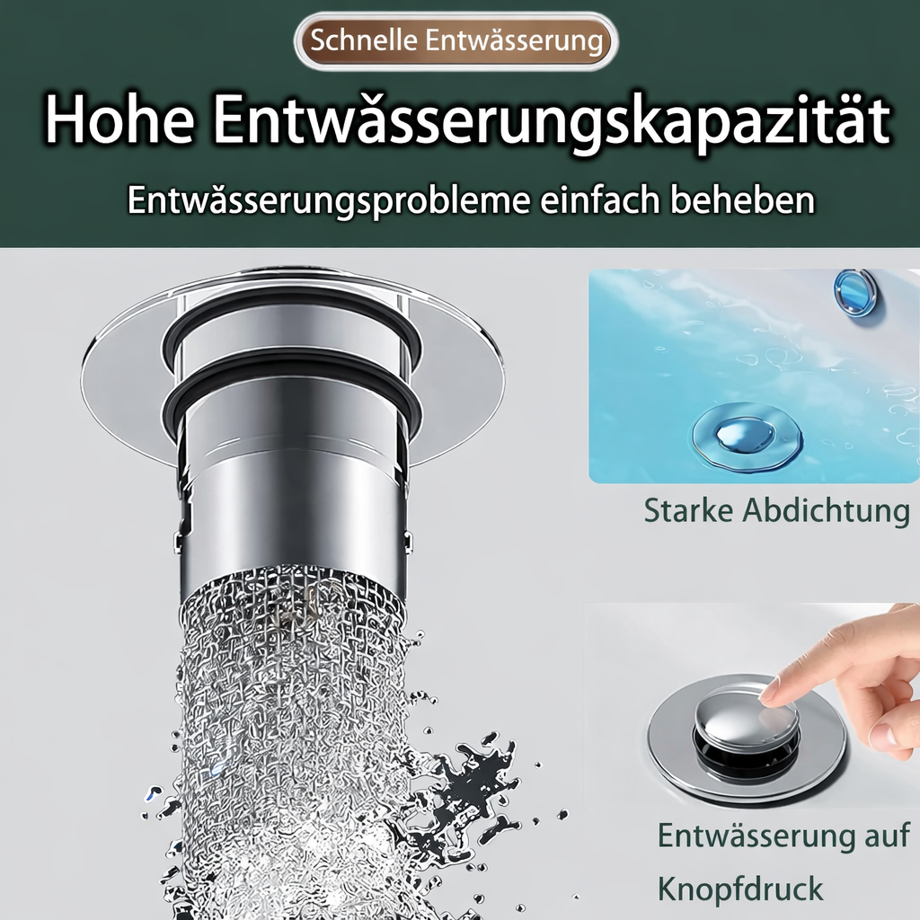 Stainless Steel Sink Drain Plug | Blockage-Resistant Filter