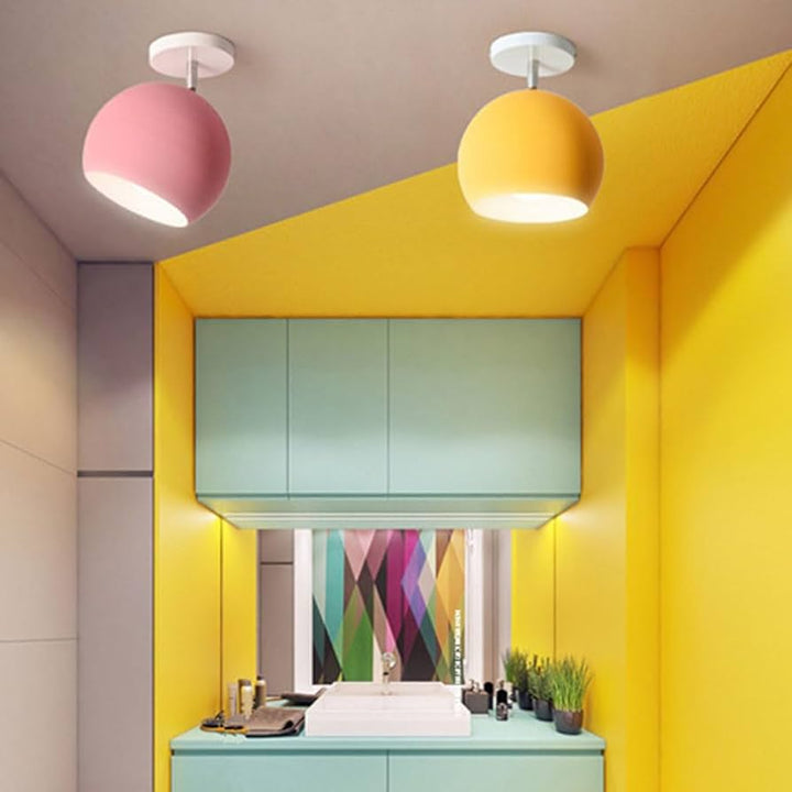 Modern Round Aluminium Ceiling Light | Nordic Macaron Design