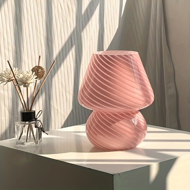 Murano-Style Glass Mushroom Lamp | Dimmable USB Table Light