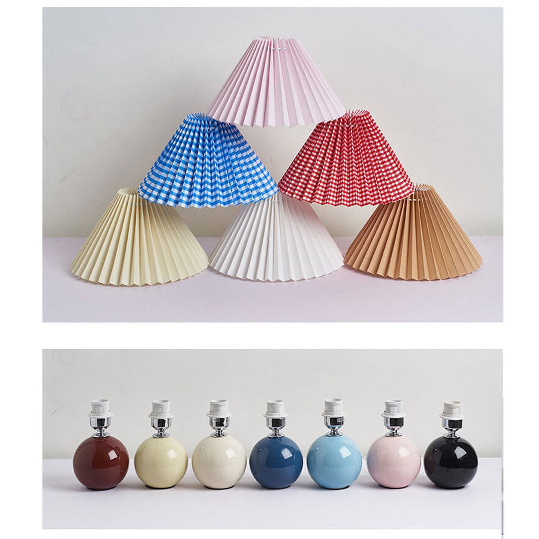 Nordic Minimalist Ceramic Table Lamp Pleated Shade 1-Light-Orizon Depot