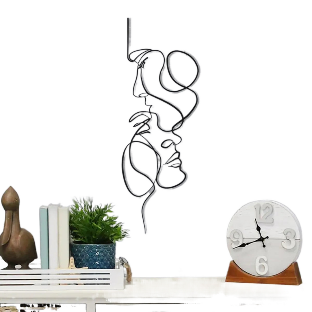 Black Metal Wall Art - Abstract Iron Sculpture for Minimalist Home Decor-Orizon Depot