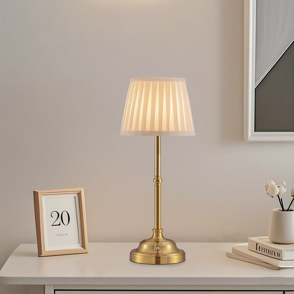 Rechargeable Cordless Brass LED Touch Dimmable Table Lamp-Orizon Depot