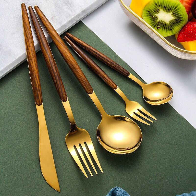 Wooden Handle Cutlery Set for Elegant Dining Experience-Orizon Depot