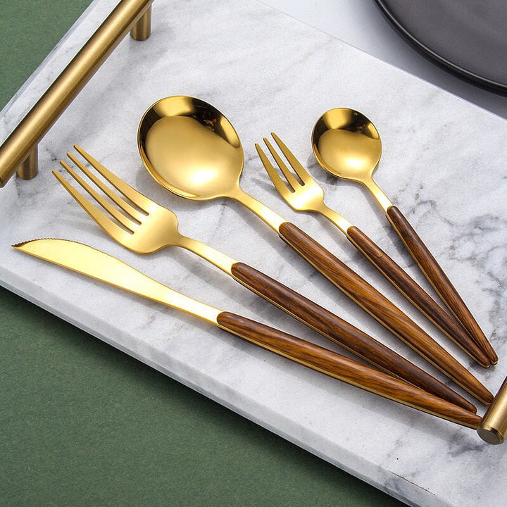 Wooden Handle Cutlery Set for Elegant Dining Experience-Orizon Depot
