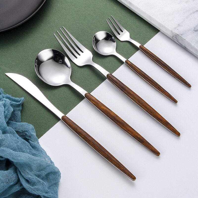 Wooden Handle Cutlery Set for Elegant Dining Experience-Orizon Depot