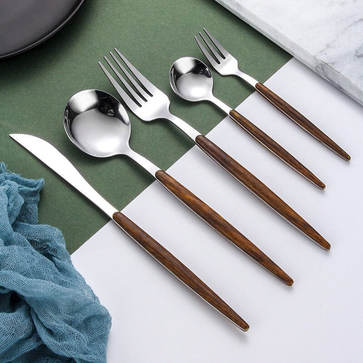 Wooden Handle Cutlery Set for Elegant Dining Experience-Orizon Depot