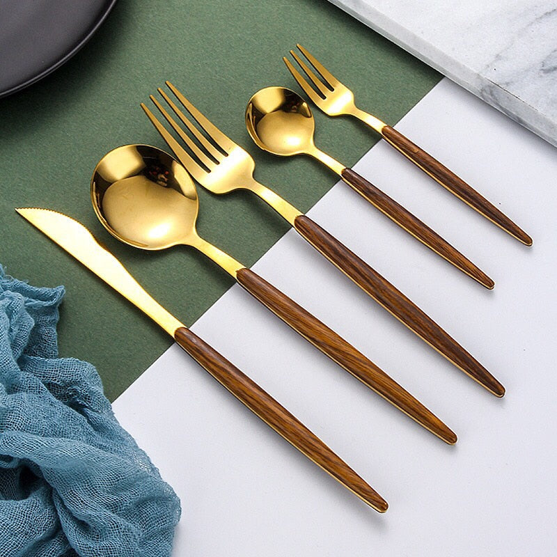 Wooden Handle Cutlery Set for Elegant Dining Experience-Orizon Depot